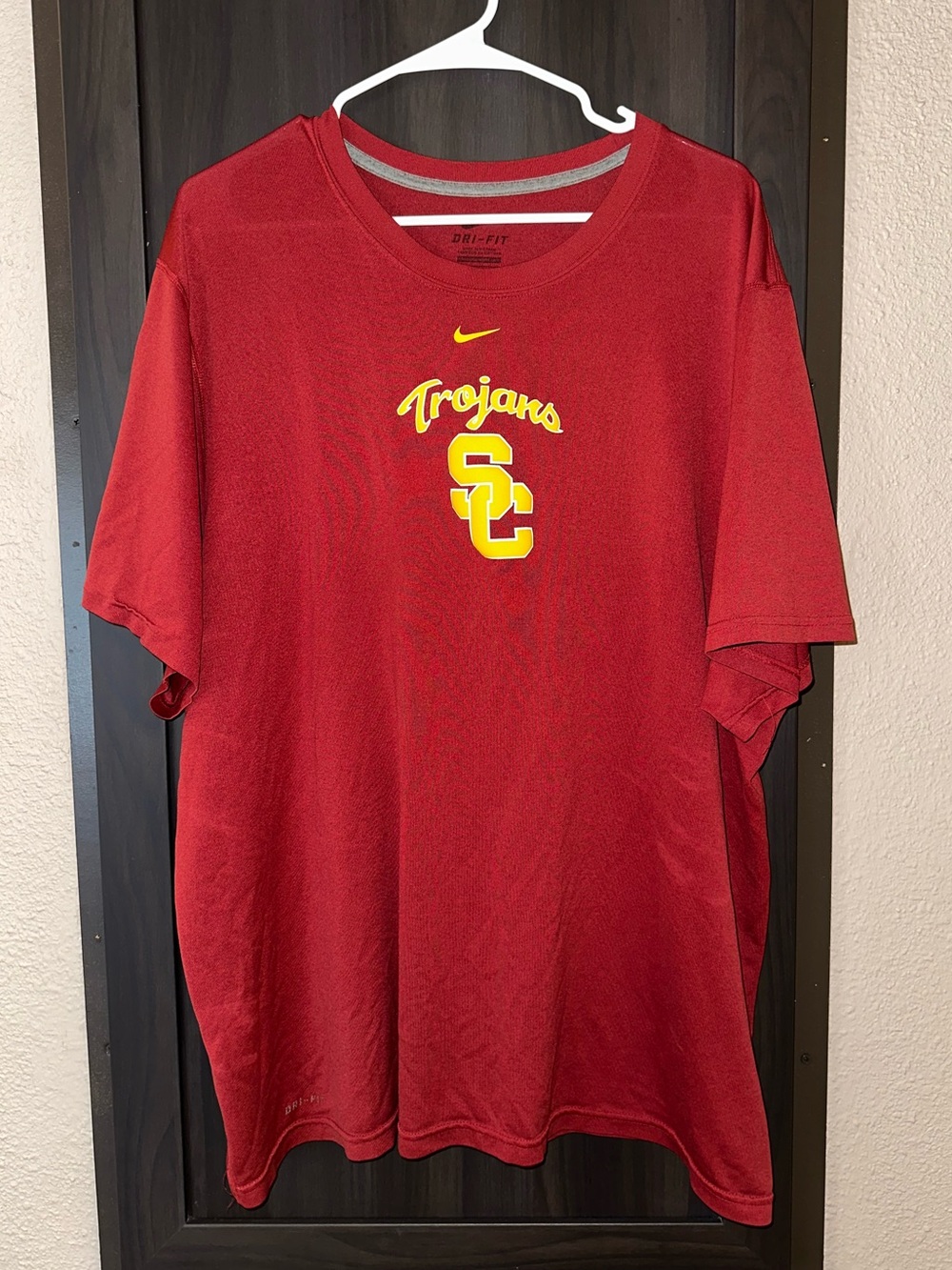 Nike Red USC Trojans Dri-FIT Short Sleeve Tee with Yellow Logo